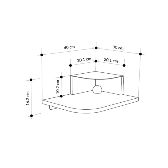 Κομοδίνο επιτοίχιο Luno  με LED χρώμα sandstone 40x30x16,2εκ.
