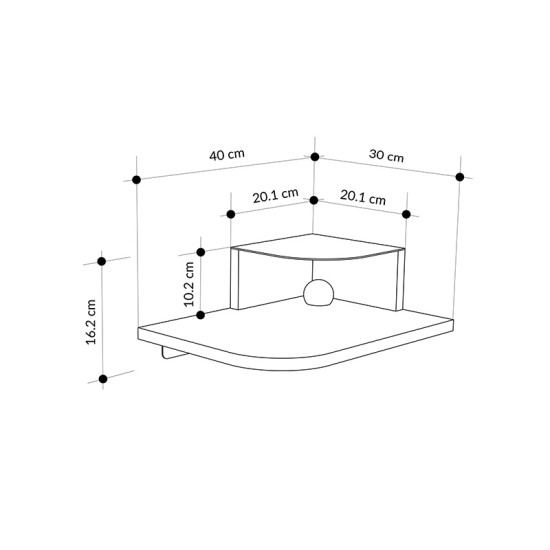Κομοδίνο επιτοίχιο Luno  με LED χρώμα sepet oak 40x30x16,2εκ.