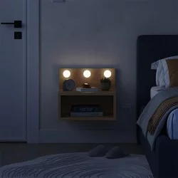 Κομοδίνο επιτοίχιο Treo  με LED χρώμα sapphire oak 40x30x33,8εκ.