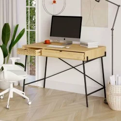 Γραφείο εργασίας Naive  χρώμα sapphire oak 113,4x60x77,5εκ.