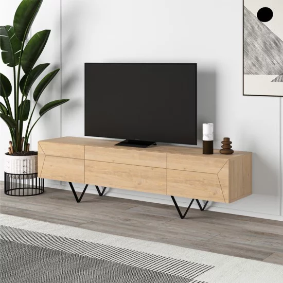 Έπιπλο τηλεόρασης Jacomen  χρώμα sapphire oak 160x35x43εκ.