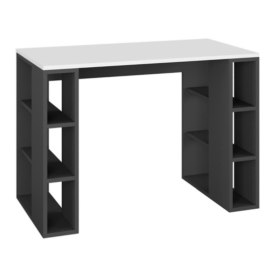 Γραφείο εργασίας Colmar  χρώμα ανθρακί - λευκό 106x50x75εκ.