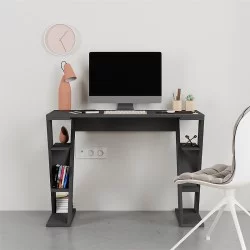 Γραφείο εργασίας Papillon  χρώμα ανθρακί 106x50x75εκ