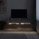 Έπιπλο τηλεόρασης επιτοίχιο Moon  με LED χρώμα γκρι ρετρό 120x33,8x30εκ.