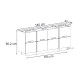 Μπουφές Dorma  χρώμα καρυδί milano 180x45x80,2εκ.