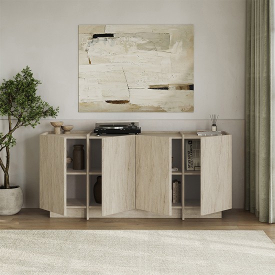 Μπουφές Dorma  χρώμα travertine 180x45x80,2εκ.