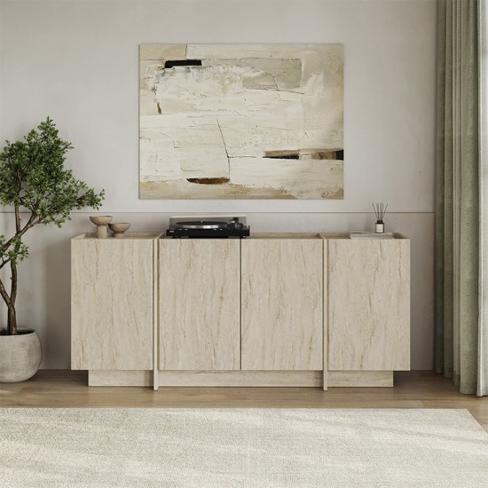 Μπουφές Dorma  χρώμα travertine 180x45x80,2εκ.