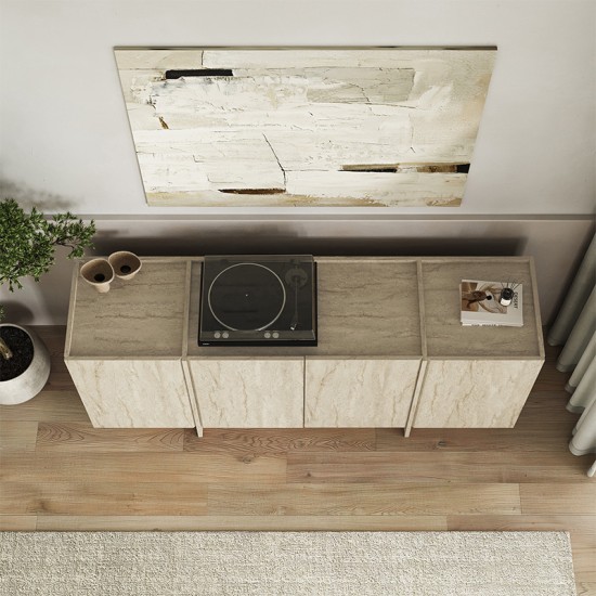 Μπουφές Dorma  χρώμα travertine 180x45x80,2εκ.