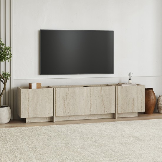 Έπιπλο τηλεόρασης Lowen  χρώμα travertine 180x35x46,2εκ.