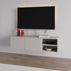 Έπιπλο τηλεόρασης επιτοίχιο Conrad  χρώμα sandstone 140x35x38εκ.
