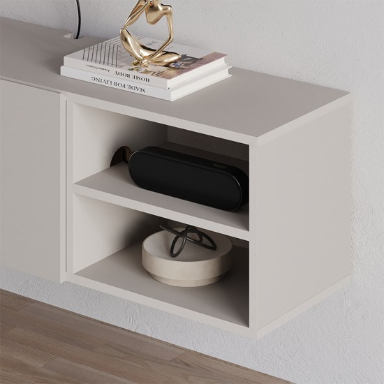 Έπιπλο τηλεόρασης επιτοίχιο Conrad  χρώμα sandstone 140x35x38εκ.