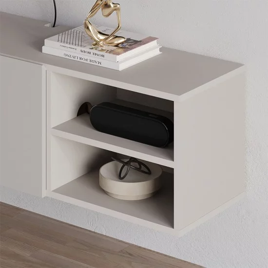 Έπιπλο τηλεόρασης επιτοίχιο Conrad  χρώμα sandstone 140x35x38εκ.
