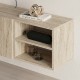 Έπιπλο τηλεόρασης επιτοίχιο Conrad  χρώμα travertine 140x35x38εκ.
