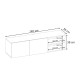 Έπιπλο τηλεόρασης επιτοίχιο Conrad  χρώμα travertine 140x35x38εκ.