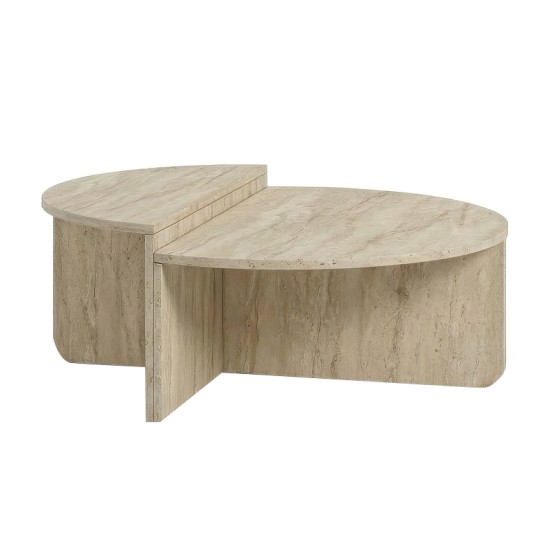 Τραπεζάκι σαλονιού Aloeva  χρώμα travertine Ø90x37εκ.