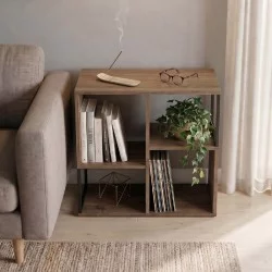 Βιβλιοθήκη Bolton  χρώμα ανοιχτό καρυδί 62x22x62εκ.