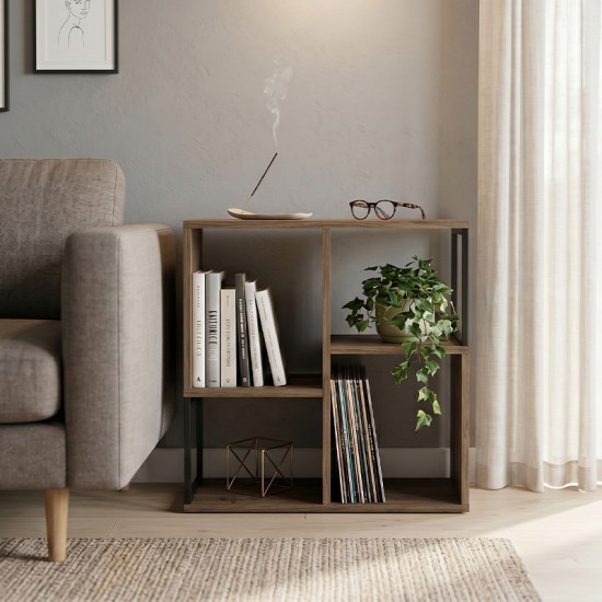 Βιβλιοθήκη Bolton  χρώμα ανοιχτό καρυδί 62x22x62εκ.
