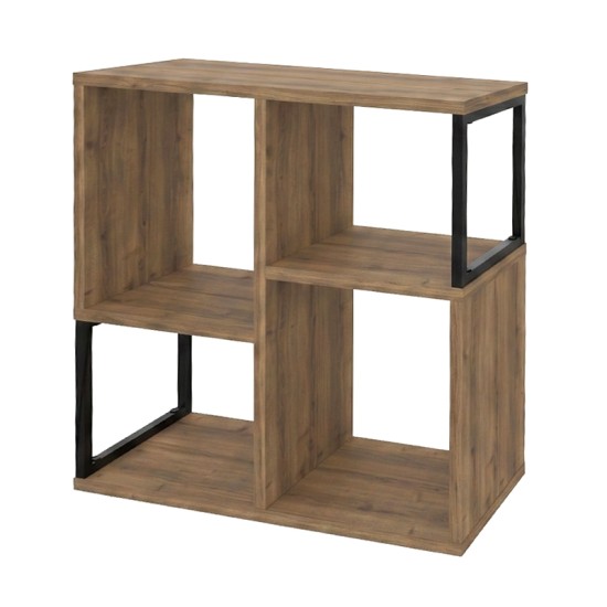 Βιβλιοθήκη Bolton  χρώμα ανοιχτό καρυδί 62x22x62εκ.
