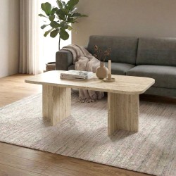 Τραπεζάκι σαλονιού Hillary  χρώμα travertine 100x60x41,8εκ.