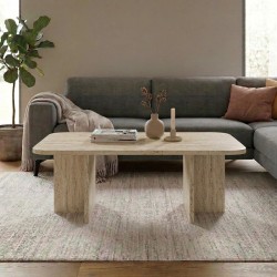 Τραπεζάκι σαλονιού Hillary  χρώμα travertine 100x60x41,8εκ.