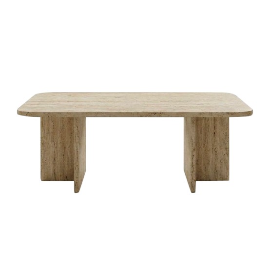 Τραπεζάκι σαλονιού Hillary  χρώμα travertine 100x60x41,8εκ.