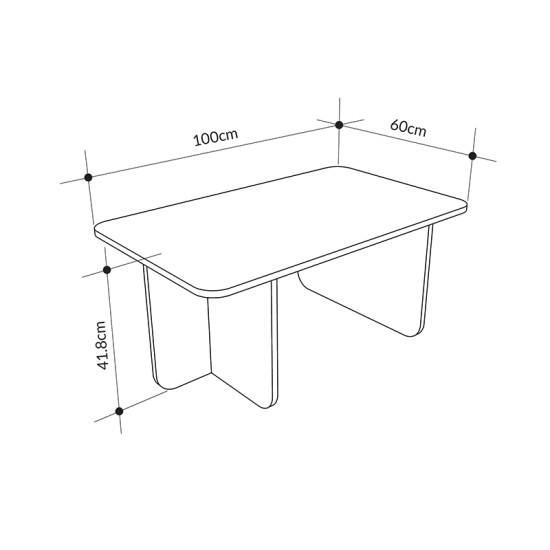 Τραπεζάκι σαλονιού Hillary  χρώμα travertine 100x60x41,8εκ.
