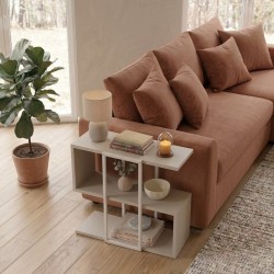 Τραπεζάκι βοηθητικό Homia  χρώμα sandstone 56x25x56,5εκ.
