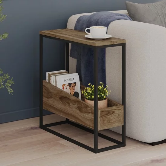 Τραπεζάκι βοηθητικό Lido  χρώμα καρυδί Ud 60x22x62εκ.