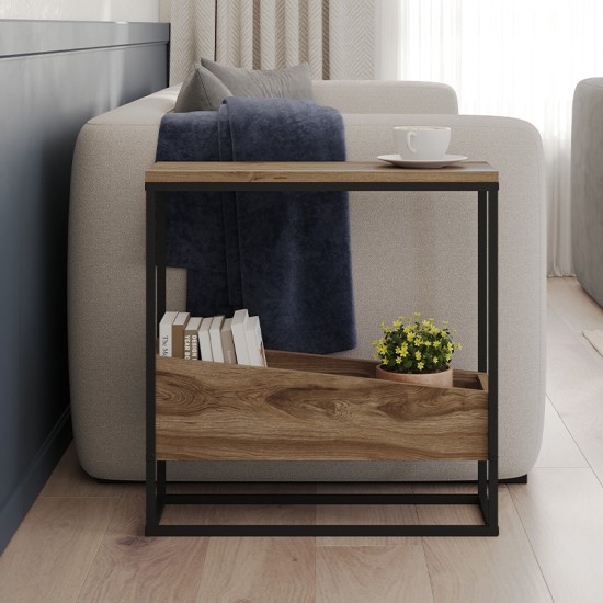 Τραπεζάκι βοηθητικό Lido  χρώμα καρυδί Ud 60x22x62εκ.