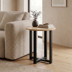 Τραπεζάκι βοηθητικό Mesa  χρώμα sapphire oak Ø45x50εκ.