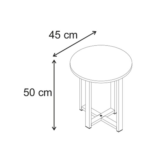 Τραπεζάκι βοηθητικό Mesa  χρώμα sapphire oak Ø45x50εκ.