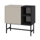 Μπουφές Mona  χρώμα sandstone - black wood 81x40x80εκ.