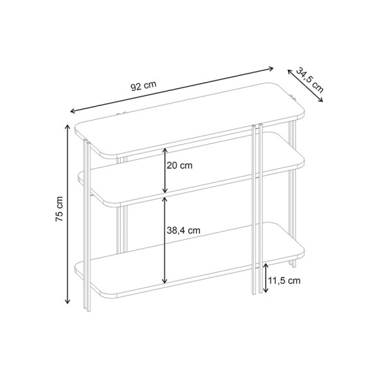 Κονσόλα Notus  χρώμα καρυδί Ud 92x34,5x75εκ.