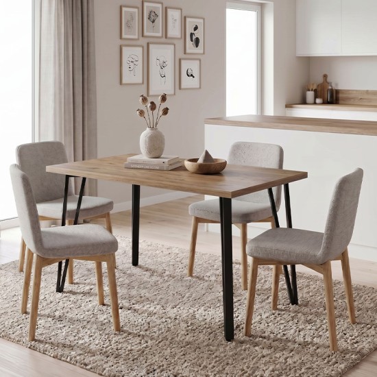 Τραπέζι Xana  χρώμα sepet oak 120x70x77,5εκ.