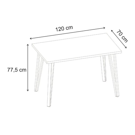 Τραπέζι Xana  χρώμα travertine 120x70x77,5εκ.
