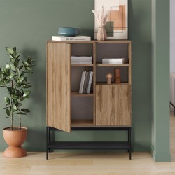 Μπουφές Amira  χρώμα καρυδί Ud - black wood 90x40x125εκ.