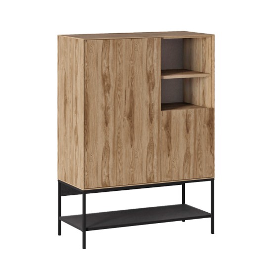 Μπουφές Amira  χρώμα καρυδί Ud - black wood 90x40x125εκ.