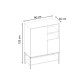 Μπουφές Amira  χρώμα καρυδί Ud - black wood 90x40x125εκ.