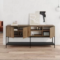 Μπουφές Amira  χρώμα καρυδί Ud - black wood 180x40x80εκ.
