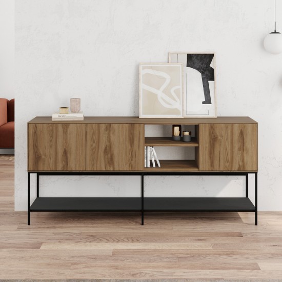 Μπουφές Amira  χρώμα καρυδί Ud - black wood 180x40x80εκ.