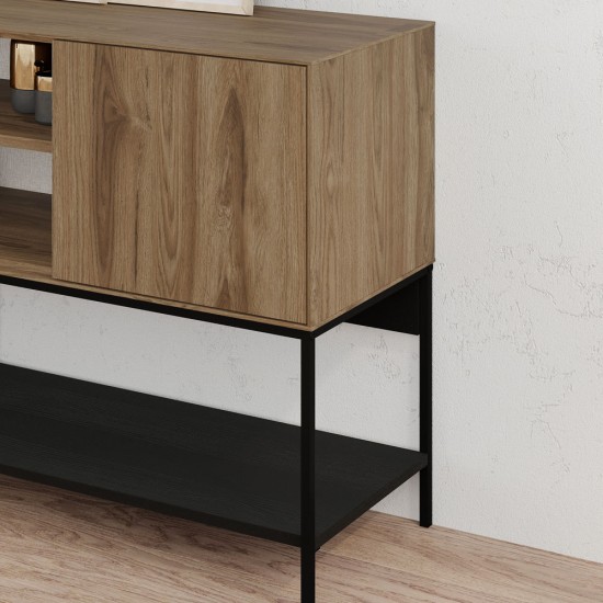 Μπουφές Amira  χρώμα καρυδί Ud - black wood 180x40x80εκ.