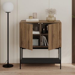 Μπουφές Amira  χρώμα καρυδί Ud - black wood 80x40x90εκ.