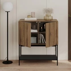 Μπουφές Amira  χρώμα καρυδί Ud - black wood 80x40x90εκ.