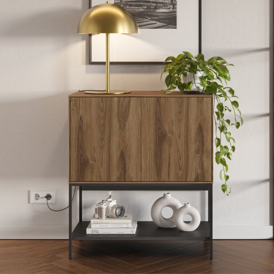 Μπουφές Amira  χρώμα καρυδί Ud - black wood 80x40x90εκ.
