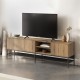 Έπιπλο τηλεόρασης Amira  χρώμα καρυδί Ud - black wood 180x35x55εκ.