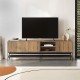 Έπιπλο τηλεόρασης Amira  χρώμα καρυδί Ud - black wood 180x35x55εκ.