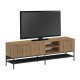Έπιπλο τηλεόρασης Amira  χρώμα καρυδί Ud - black wood 180x35x55εκ.