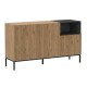 Μπουφές Cailin  χρώμα sepet oak - black wood 140x41,8x80εκ.