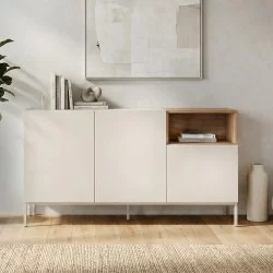 Μπουφές Cailin  χρώμα sandstone - sepet oak 140x41,8x80εκ.