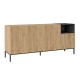 Μπουφές Cailin  χρώμα sepet oak - black wood 180x41,8x80εκ.